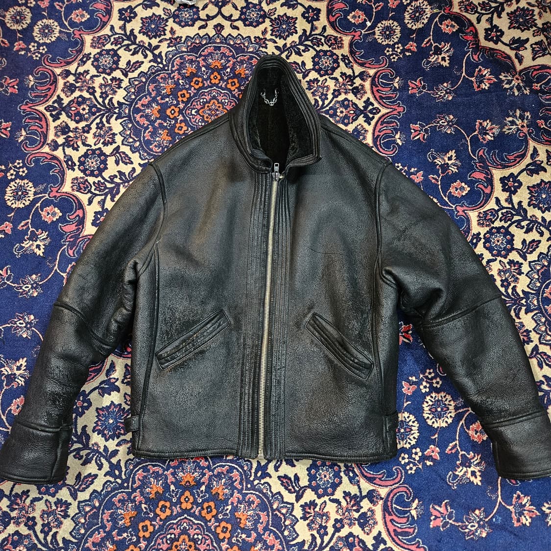 베르사체 90's 빈티지 워시드 가죽 양털 무스탕  상품이미지1