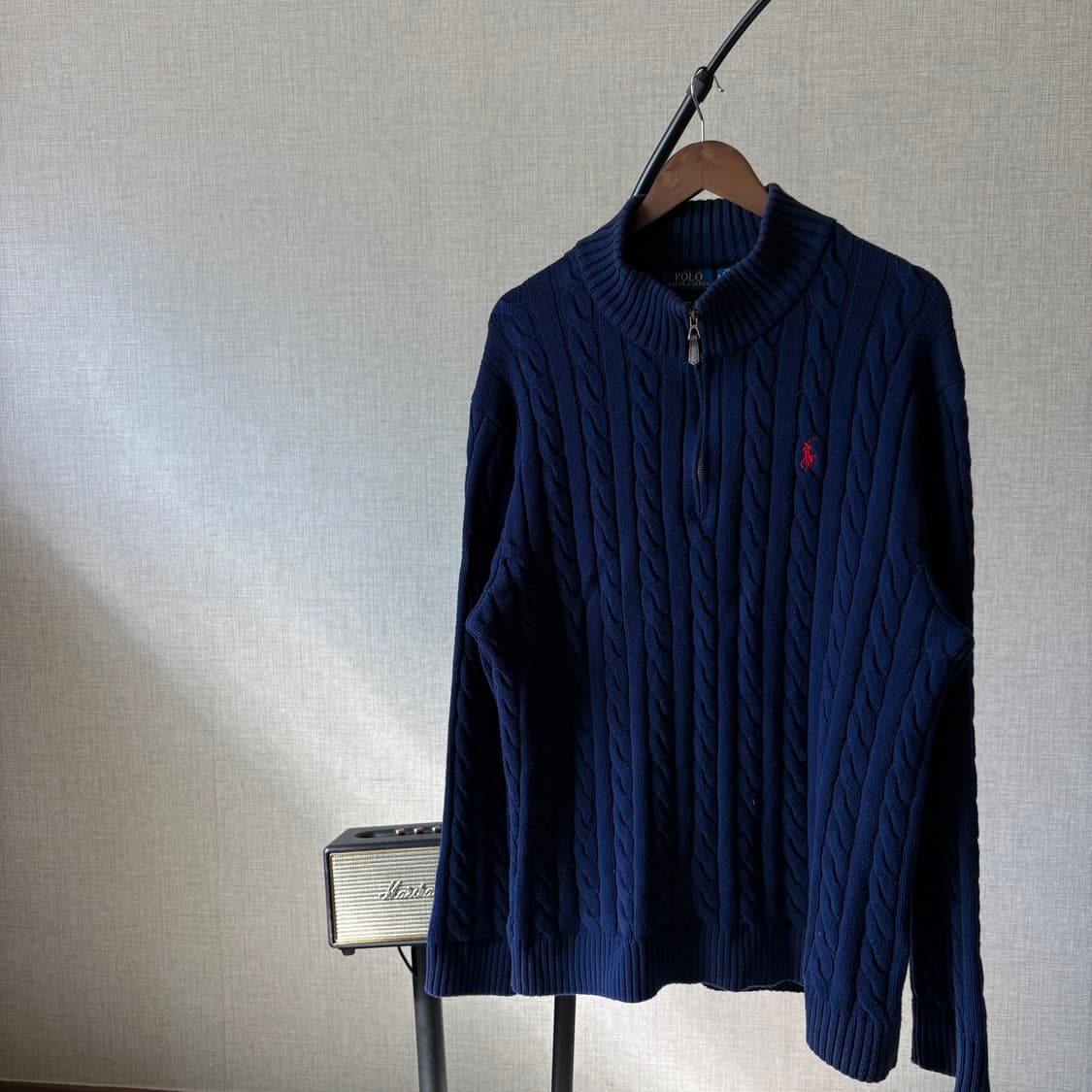 폴로 랄프로렌 꽈배기 하프집업 니트 XL 상품이미지4