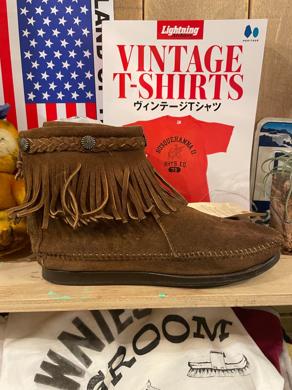 MINNETONKA Suede Fringe Ankle Moccasin B 상품이미지1