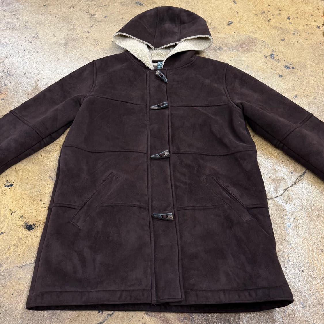 폴로 랄프로렌 초코 브라운 양털 더플 떡볶이 코트 상품이미지3