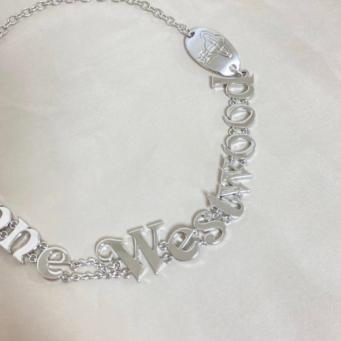 비비안웨스트우드 로고 레터링 3d orb 초커 체인 목걸이(새상품) 상품이미지3