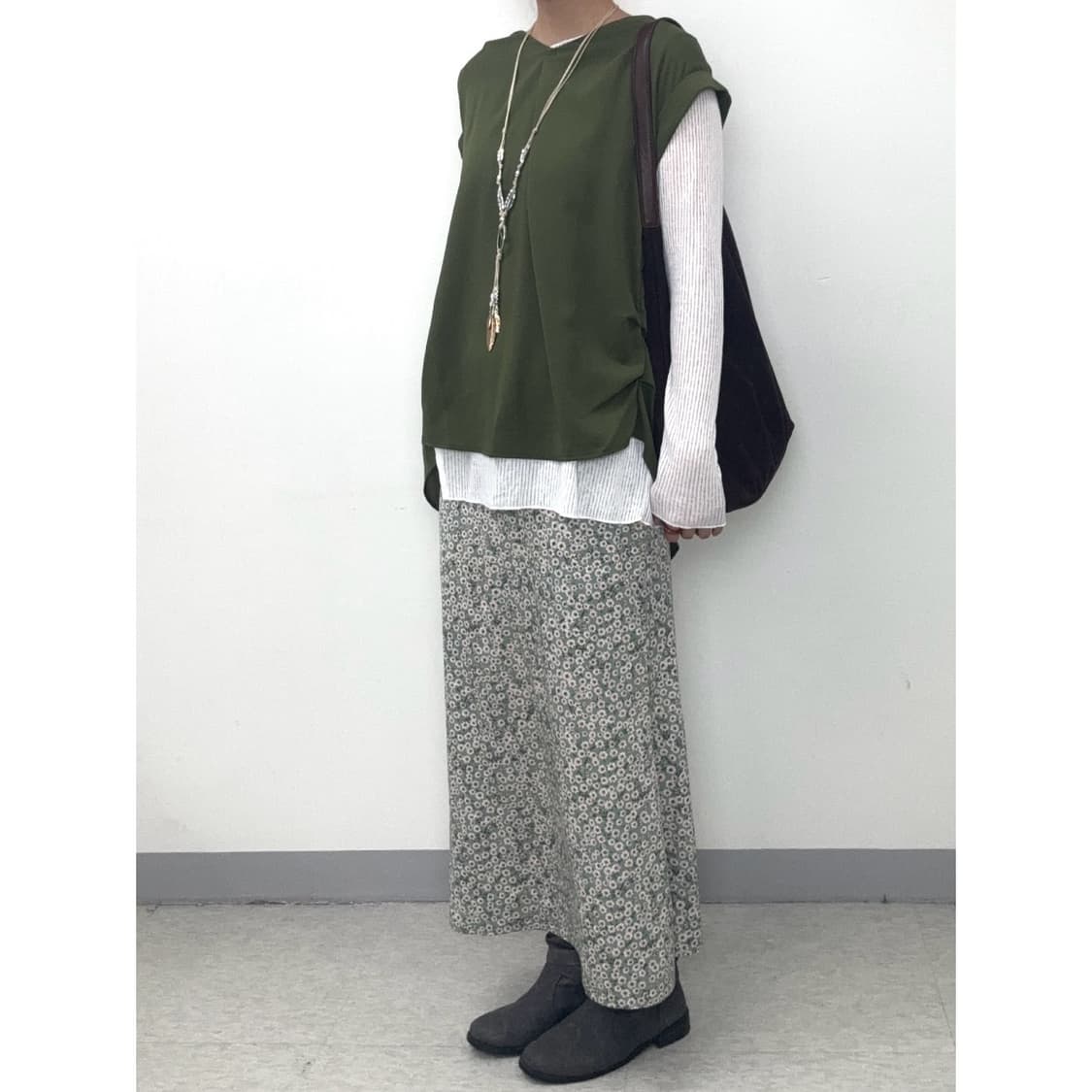 빈티지 민트 플로럴 머메이드 스커트 상품이미지2