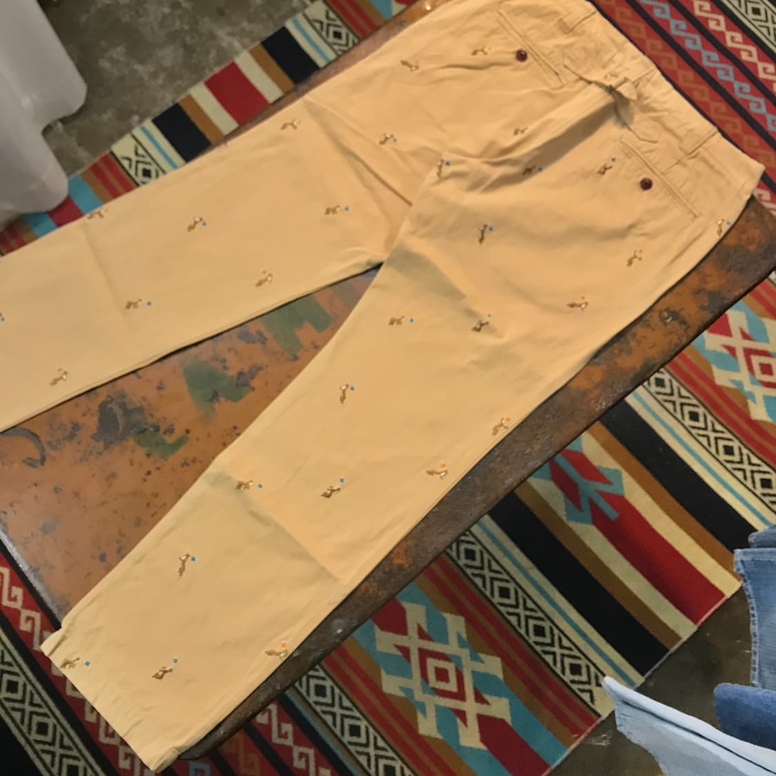 폴햄 도그 패턴 베이지 치노 팬츠 면바지 허리 33 사이즈 상품이미지2