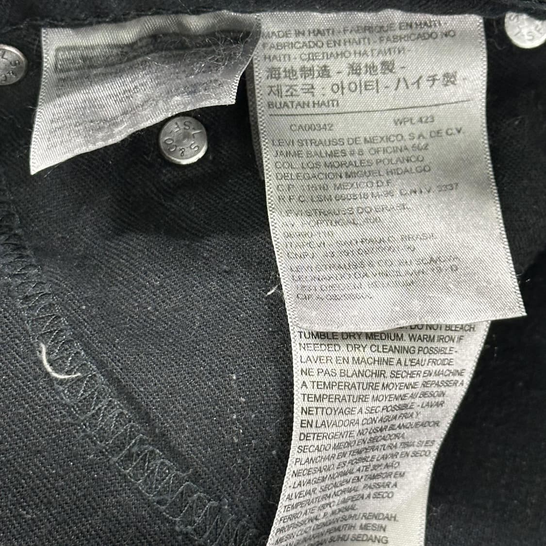 리바이스 오리지널 흑청 블랙진 데님 팬츠 (30인치 여성추천) 상품이미지5
