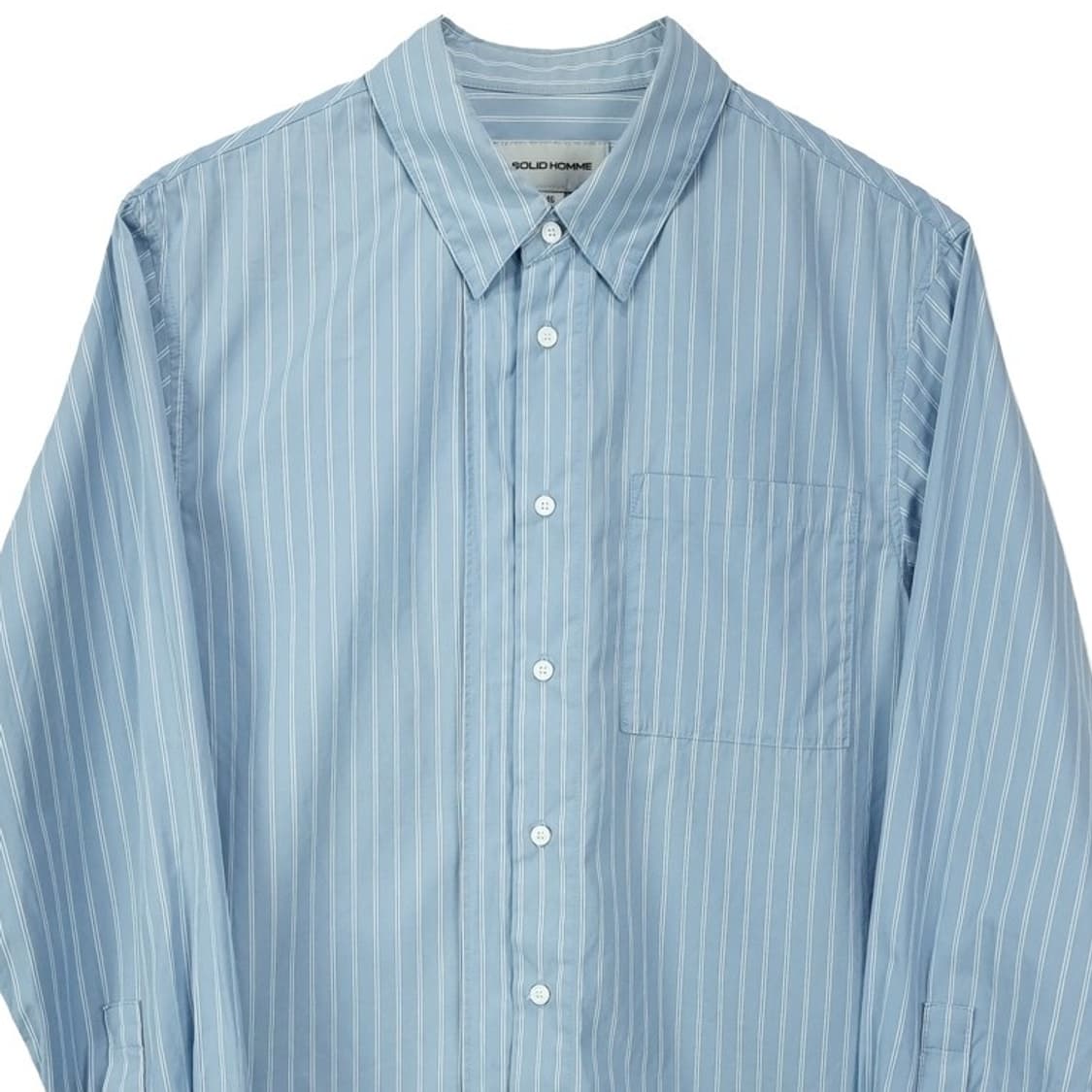 [솔리드 옴므] 스트라이프 셔츠 스카이 P01482 상품이미지4