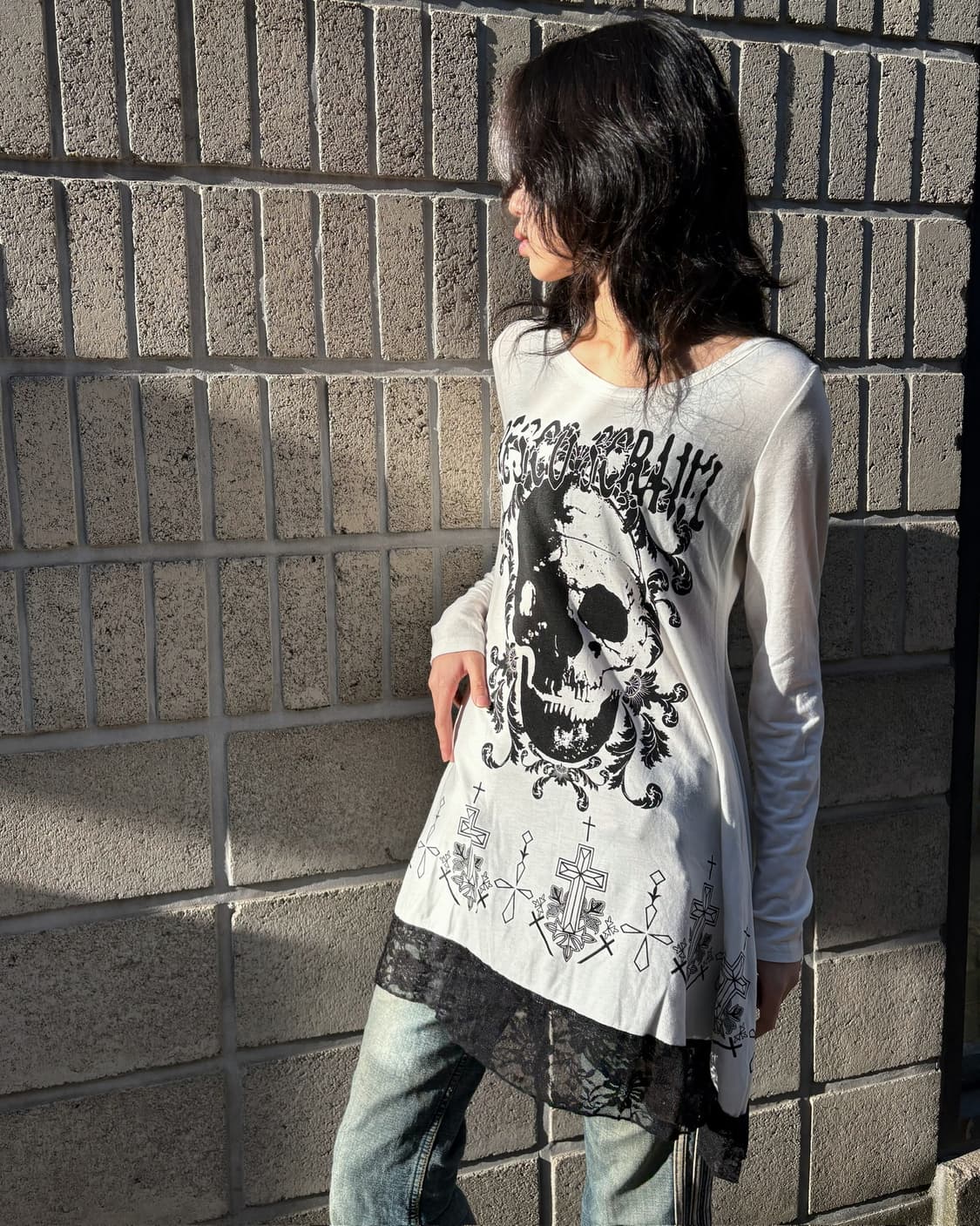 MKR 코튼 레이스 아일렛 디테일 롱 슬리브 상품이미지3