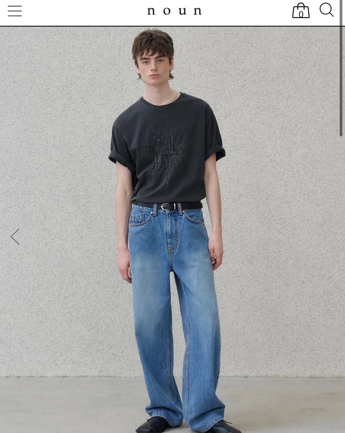 노운 스트레이트 데님 팬츠 미드 블루 1 상품이미지1