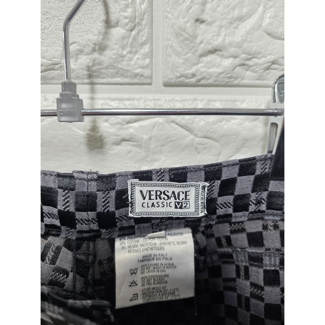 베르사체 클래식 V2 체크 패턴 팬츠 28인치 상품이미지2