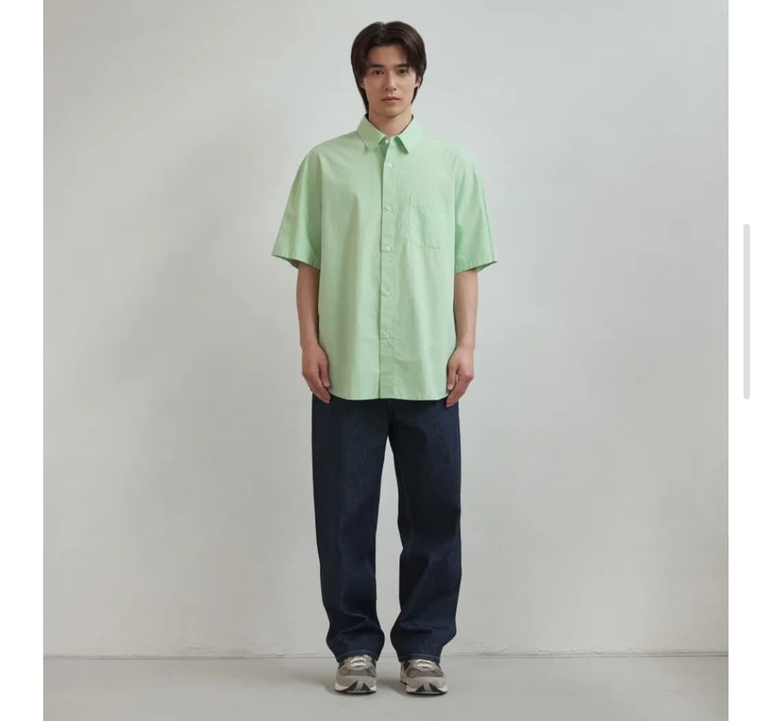 Loose Fit Short-Sleeve Shirt - Apple Gre 상품이미지1