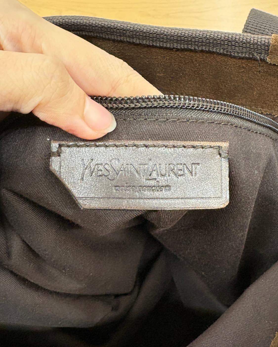 입생로랑 브라운 코듀로이 토트백 상품이미지8