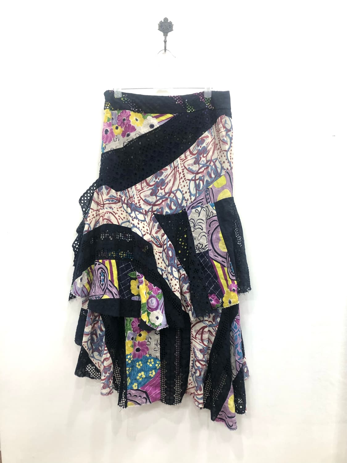lavender patchwork lace layered skirt  상품이미지3