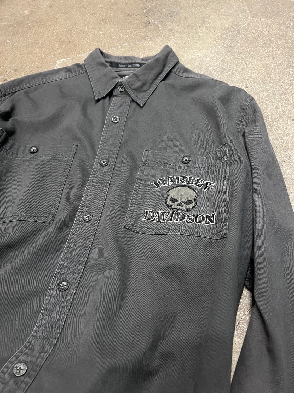할리데이비슨 지 스컬 코튼 셔츠 XL 상품이미지3
