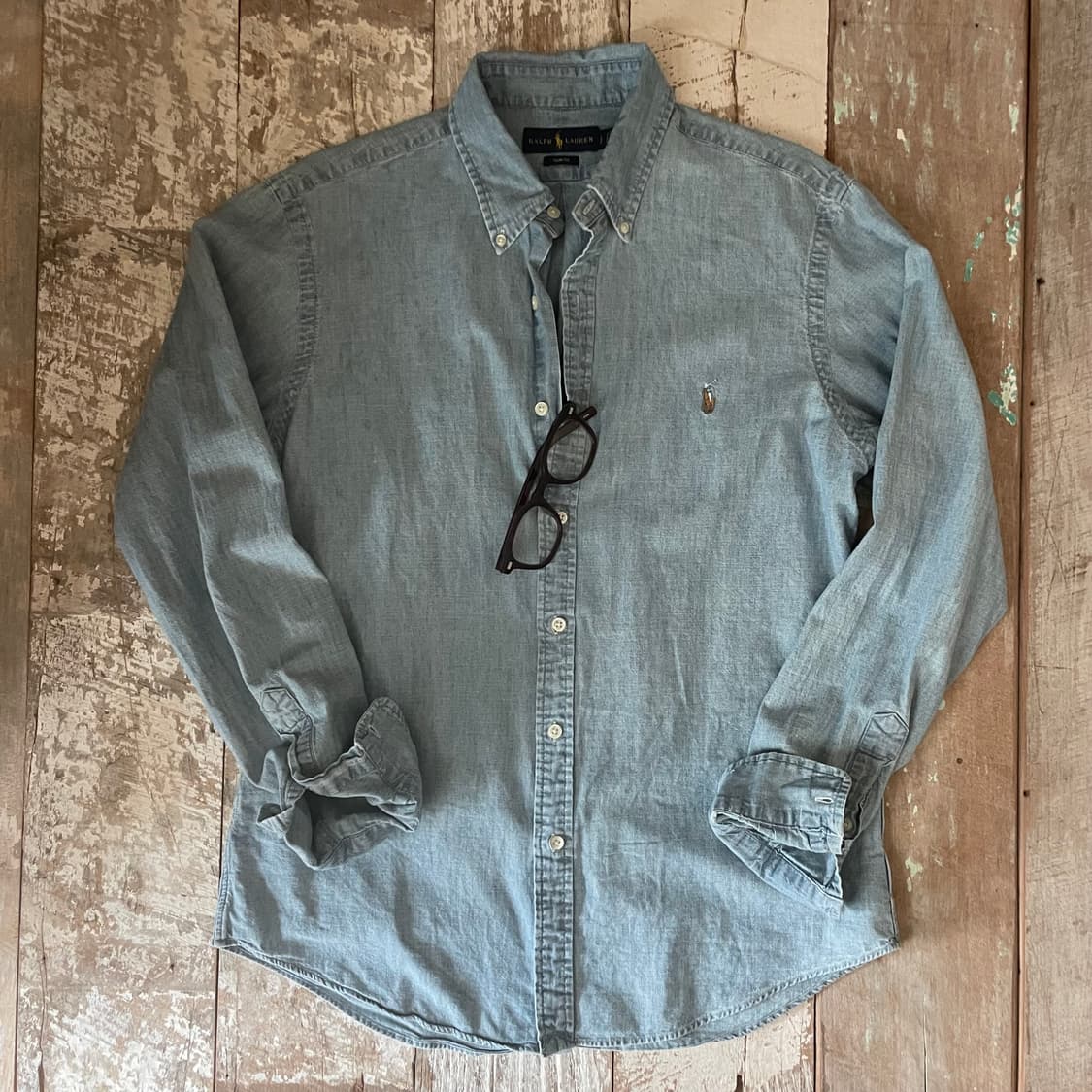 폴로 랄프로렌 슬림핏 데님 셔츠 상품이미지1