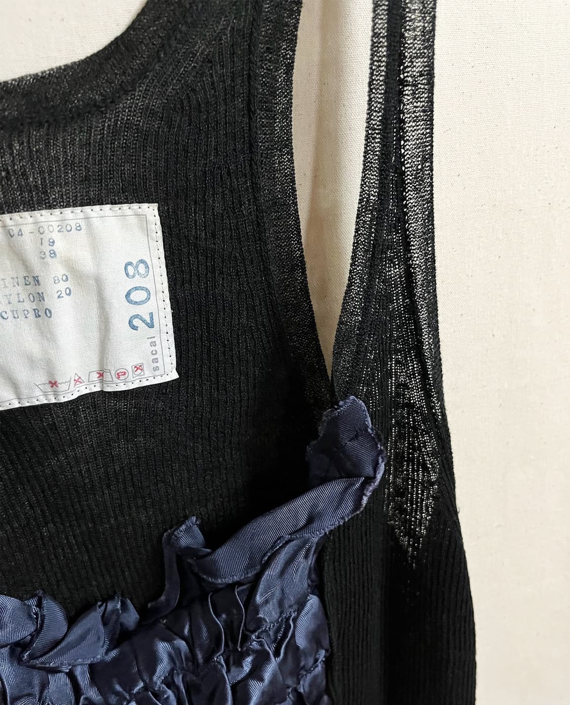 SACAI linen-knit smocked sleeveless 상품이미지7