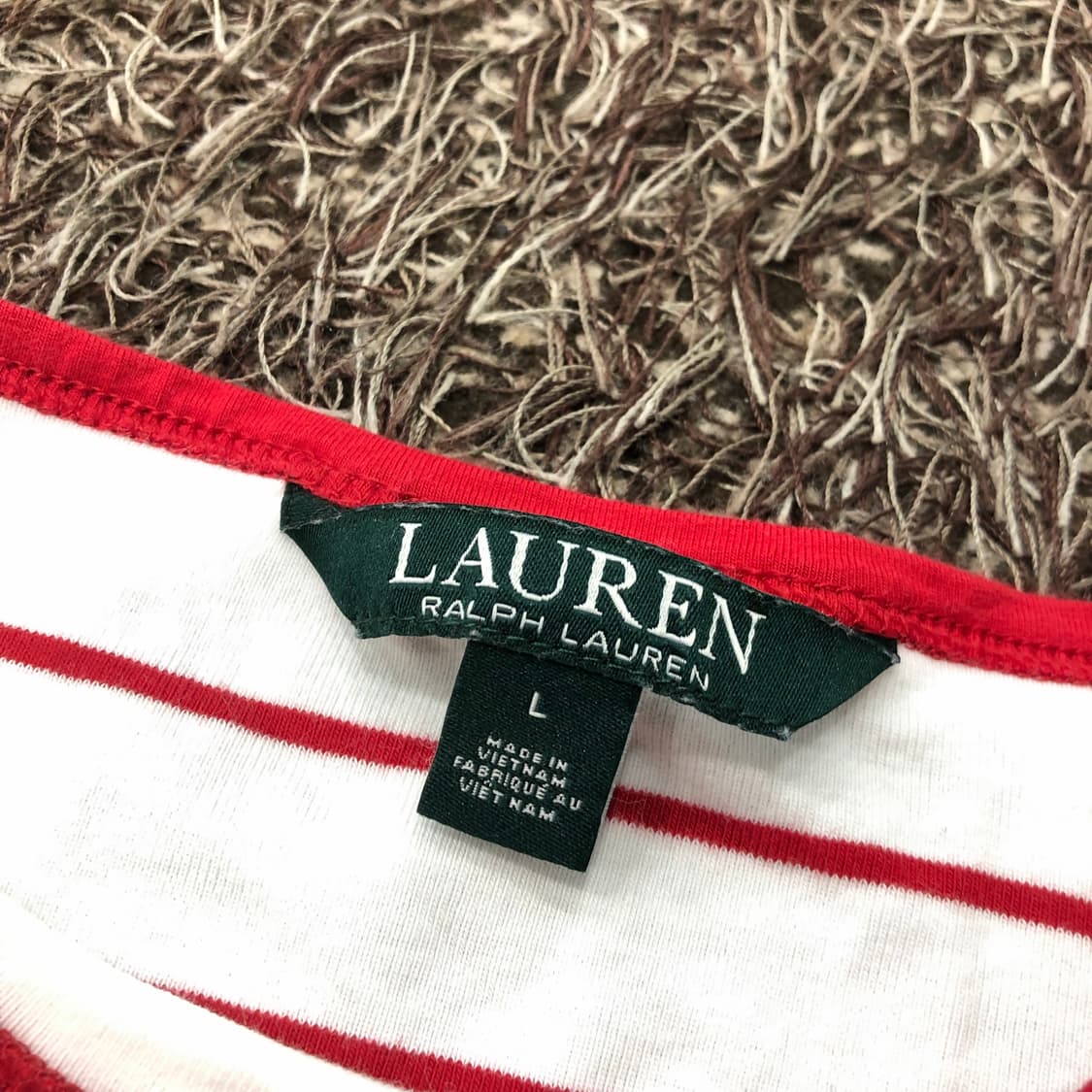 L 로렌 랄프로렌 여성 스트라이프 반팔 티셔츠 상품이미지4