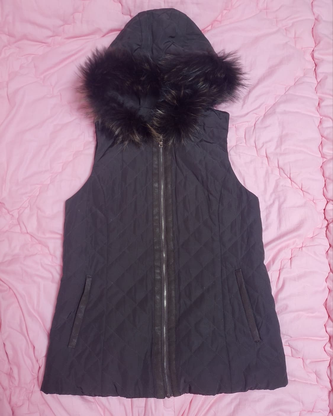 급처상태좋음!ETTRABE에뜨라베ITALY 라쿤 조끼베스트 모조에스핀st 상품이미지1