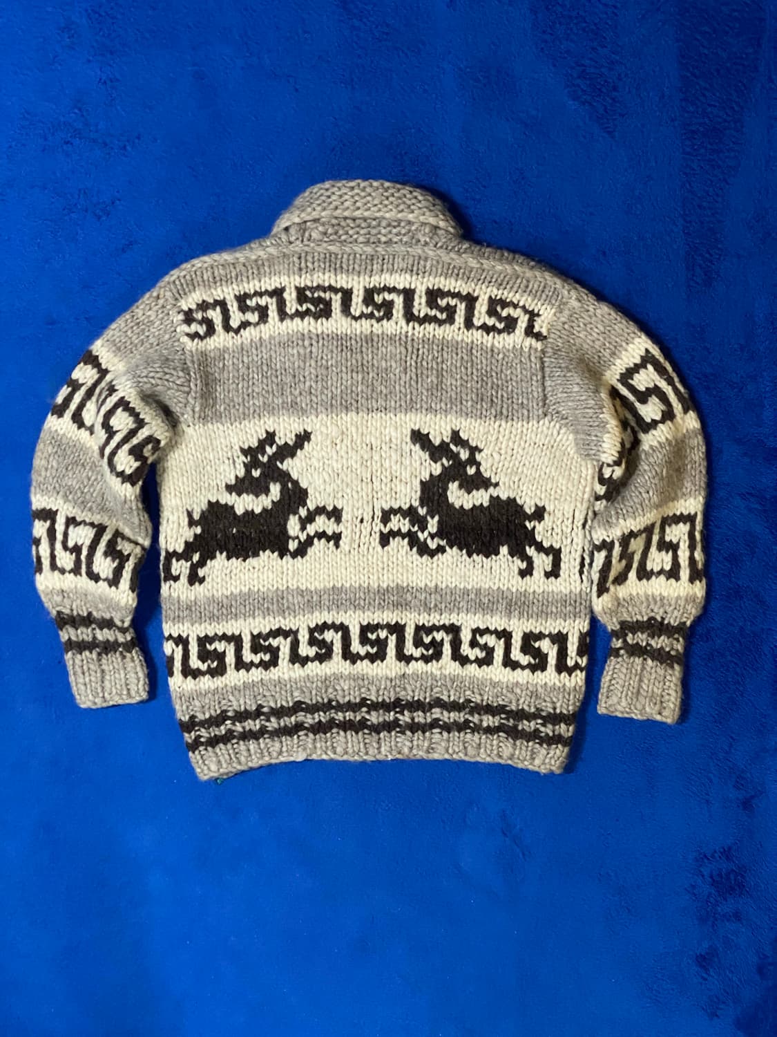 아메리칸 빈티지 캐나다 코위찬 인디언 베이지 니트 집업 상품이미지7