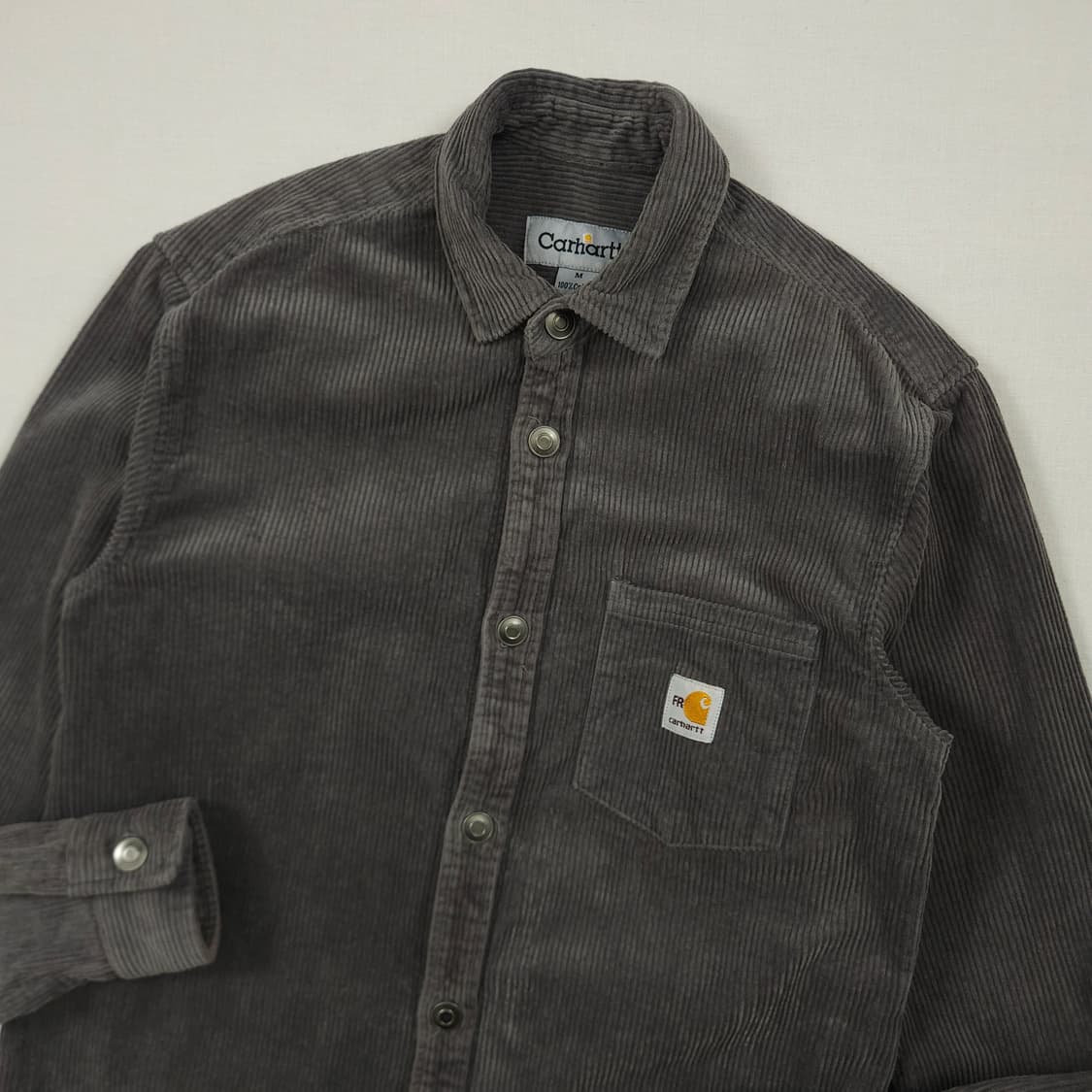 M(95) 칼하트 리워크 코듀로이 헤비셔츠 빈티지차콜 상품이미지1