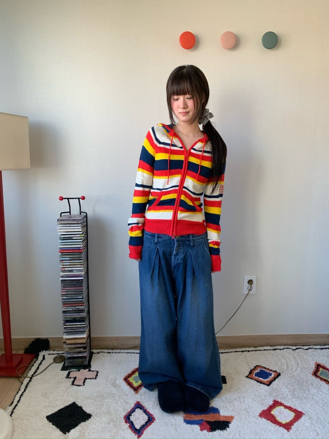 denim wide tuck pants 상품이미지2