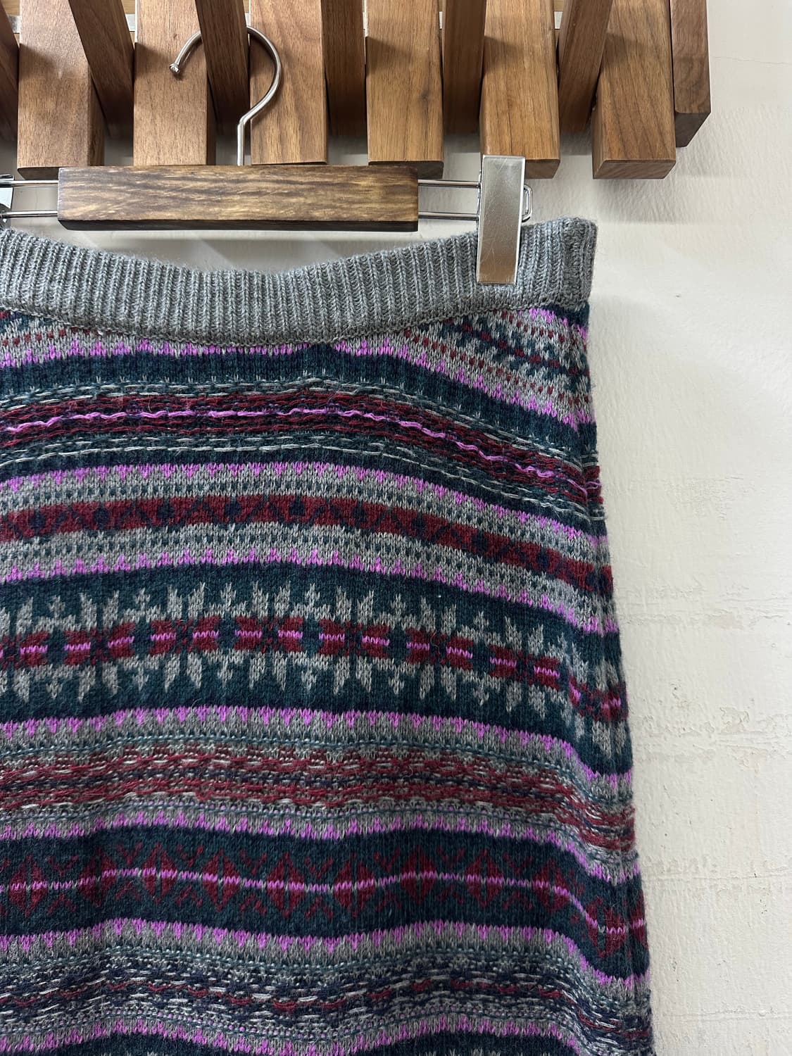 일본빈티지 울 혼방 페어아일 니트 스커트  상품이미지2