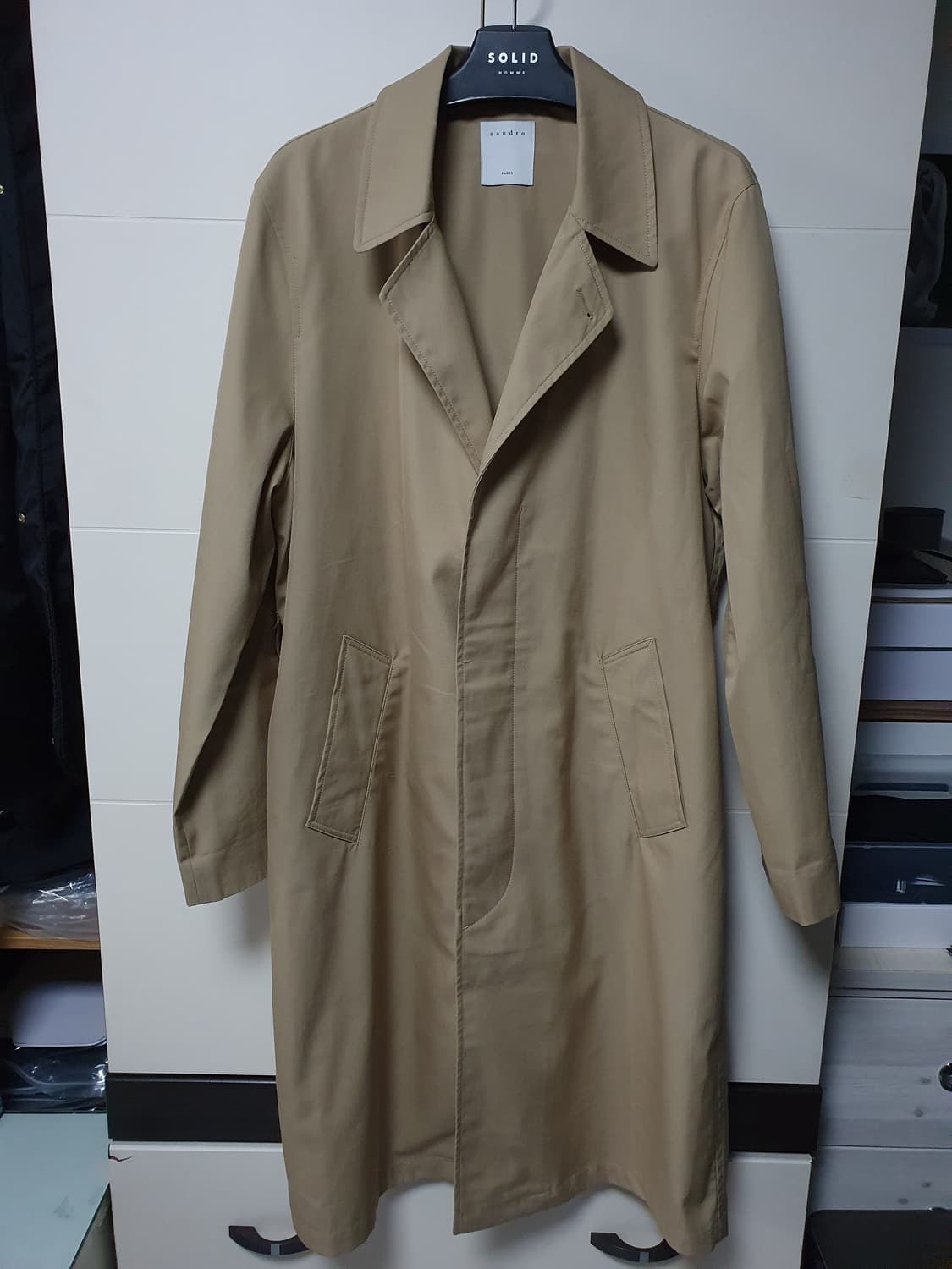 (M) 산드로옴므 베이지 트렌치코트 상품이미지1