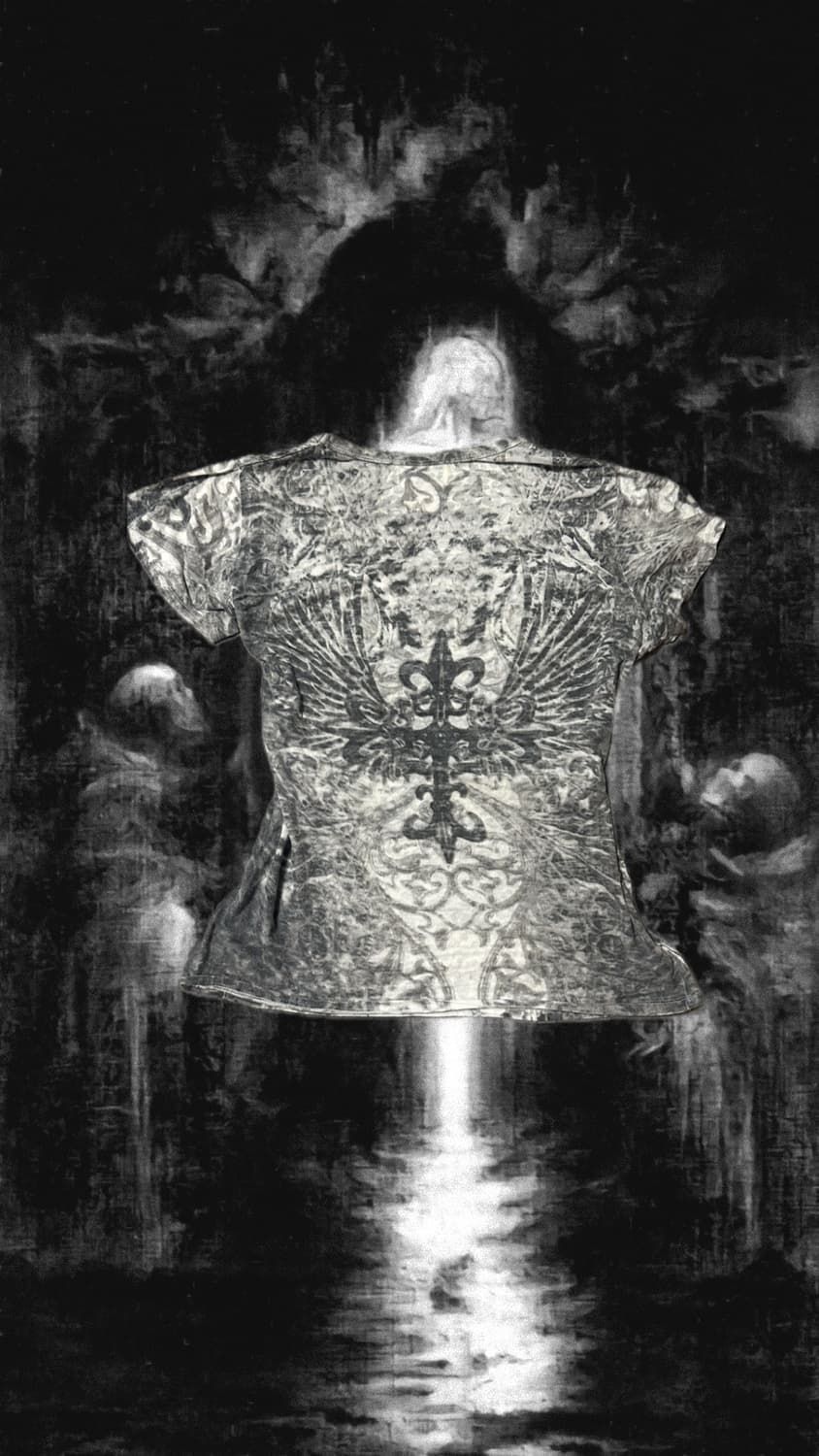 Punk Y2k 펑투케 백합 큐빅 t-shrit 상품이미지3