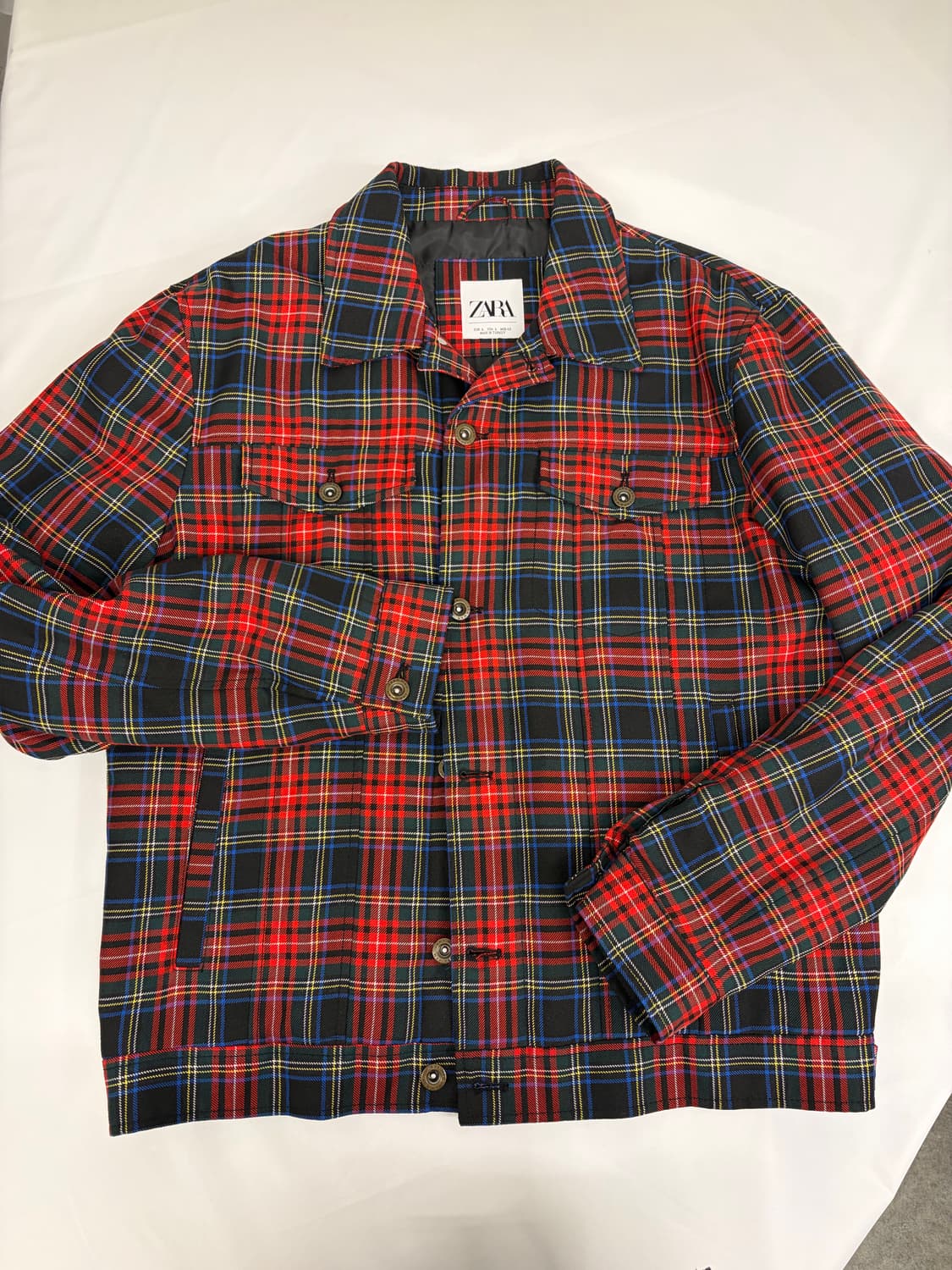 [L] 자라 레드 체크 자켓 상품이미지1