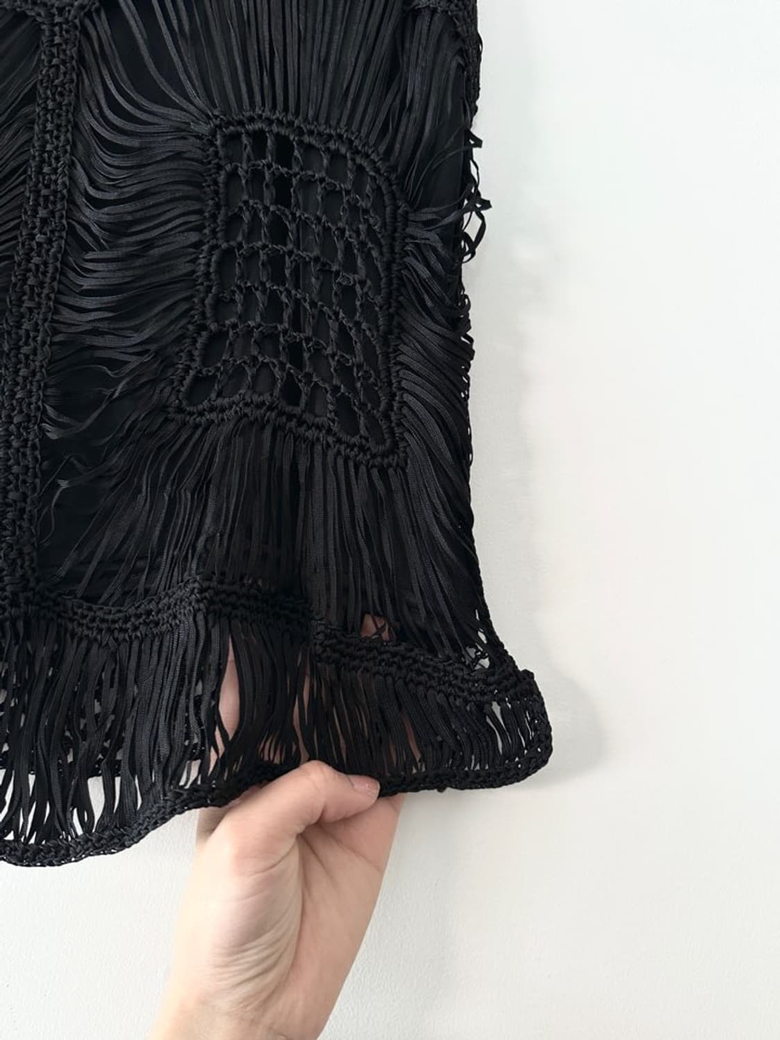 Tassel net detaill sleeveless / black 상품이미지3