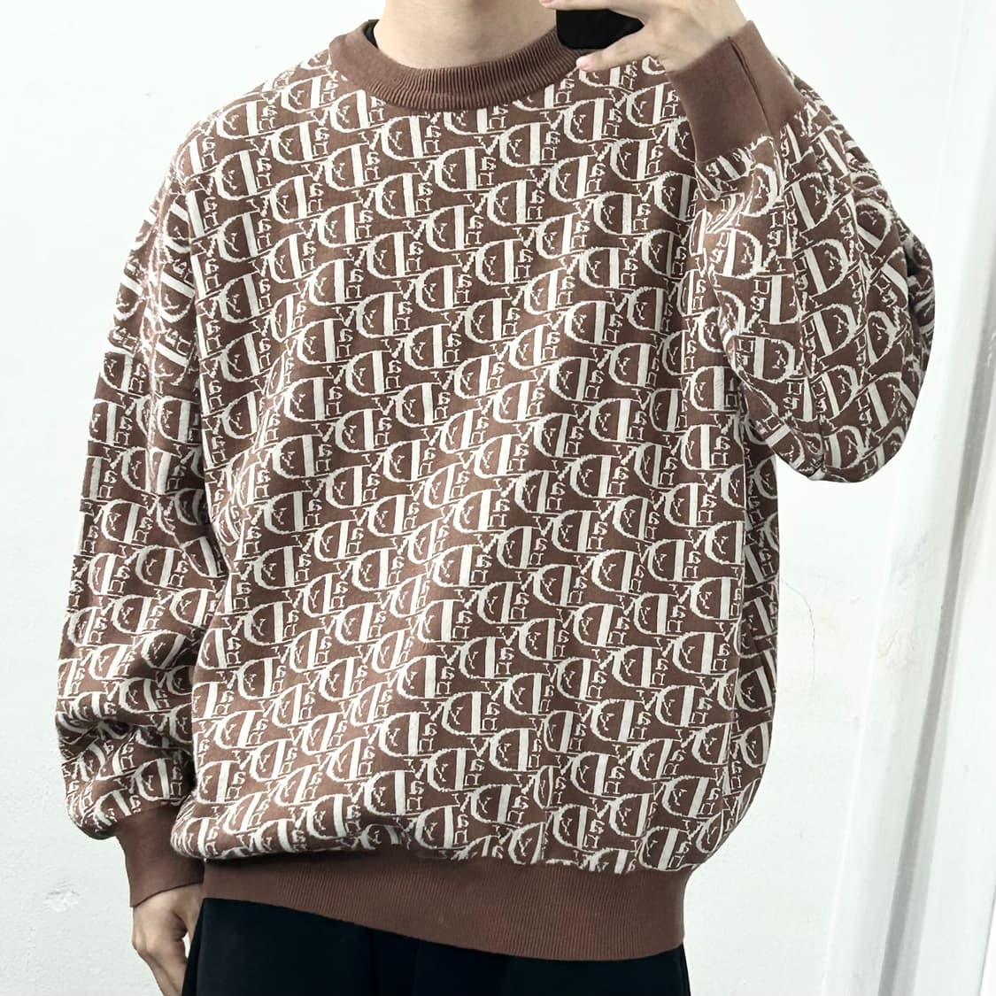 반디더핑크 로고 니트 상품이미지3