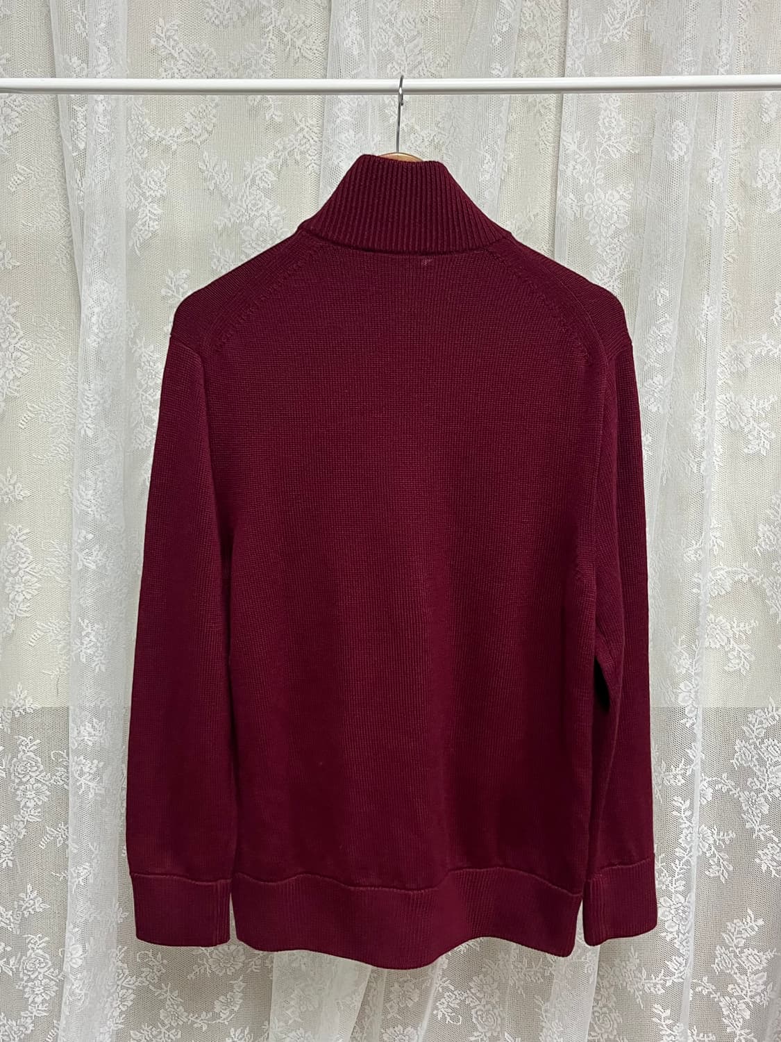 L) 캘빈클라인 CK 니트 집업 버건디 상품이미지2