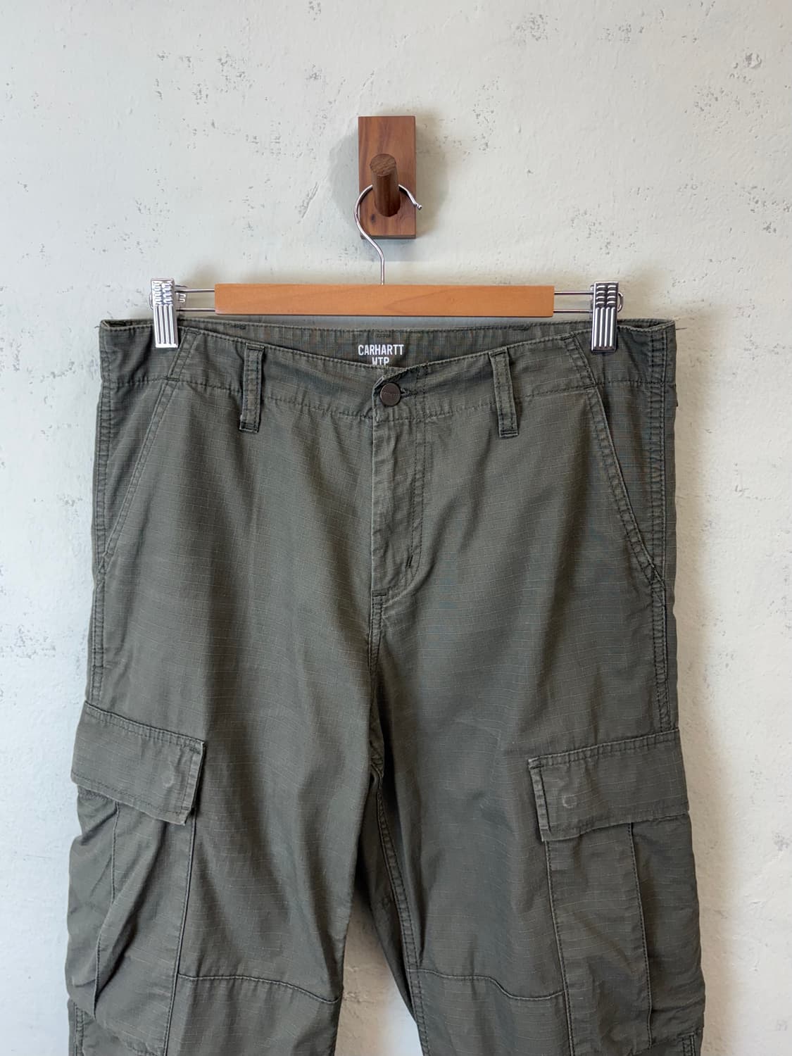 칼하트 wip 레귤러 립스탑 카고팬츠 올리브 그린 상품이미지3