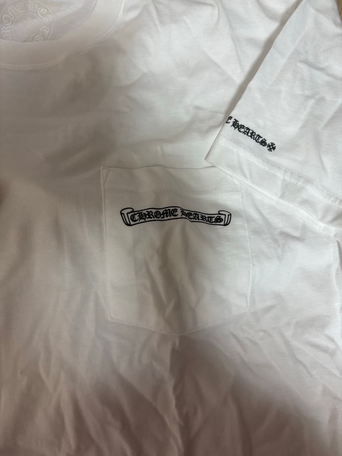 크롬하츠 스크롤 로고 티셔츠 화이트 xl 새상품 상품이미지3