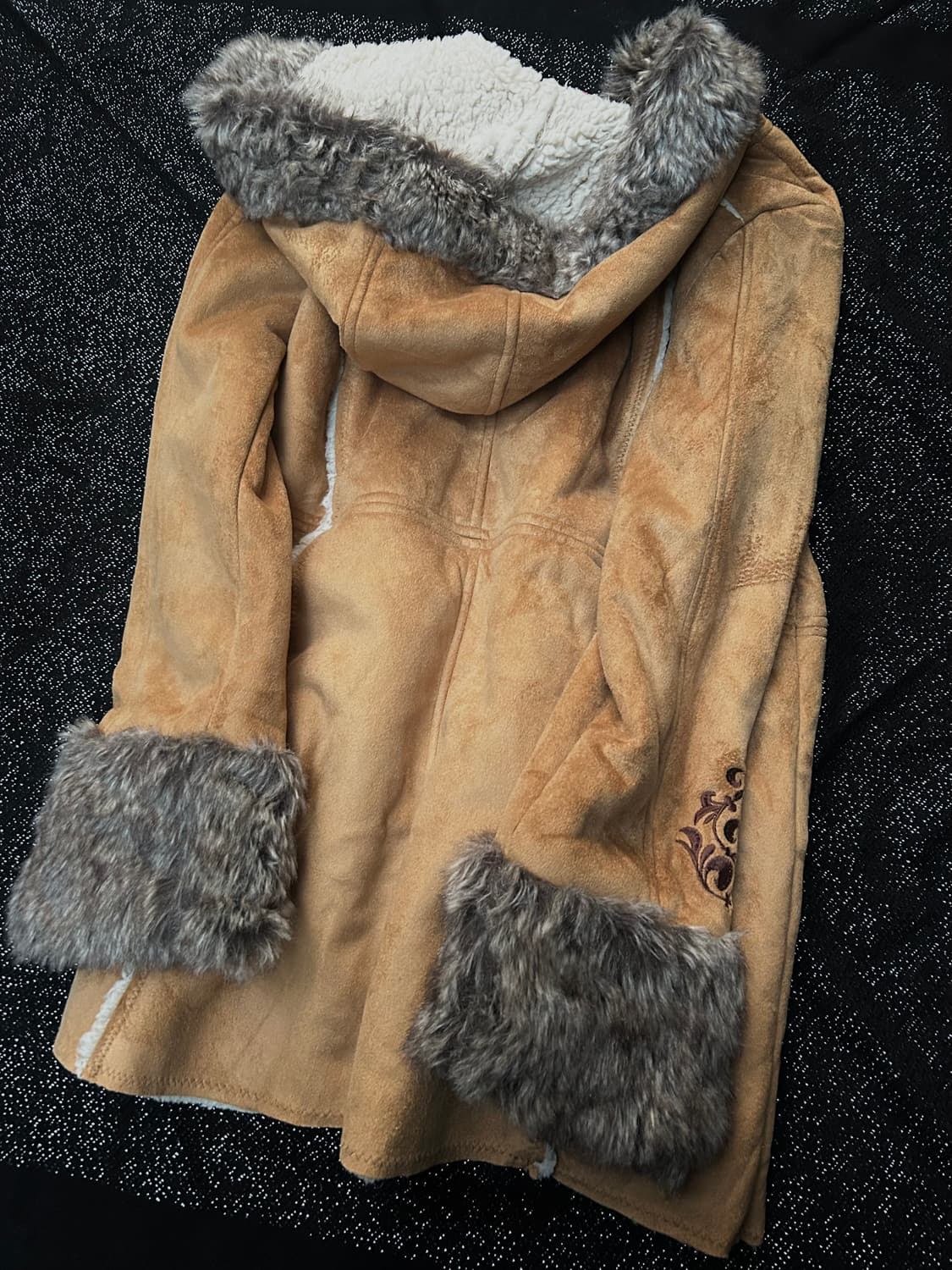 *rare design* 2000s 오리엔탈 퍼 울프죠 코트 상품이미지2