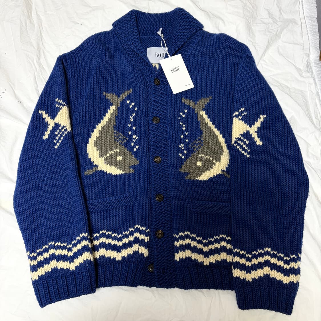 bode 그린 리버 숄카라 코위찬 가디건 상품이미지3