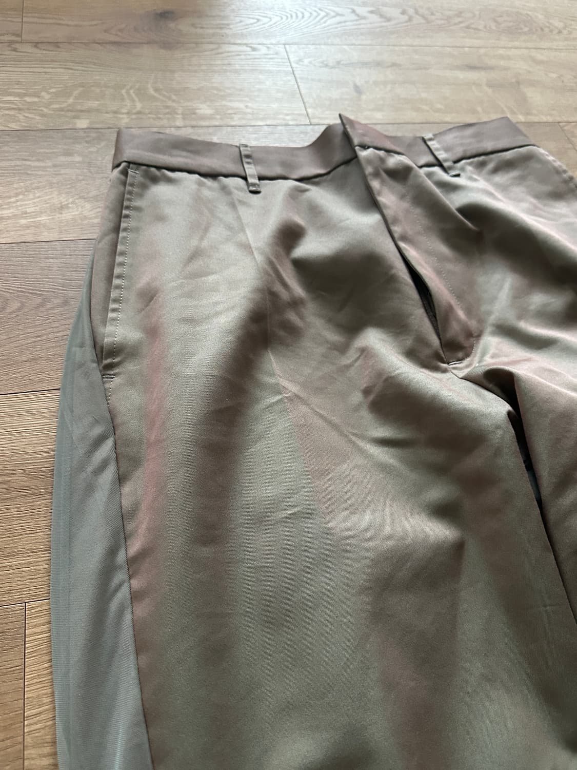 네온사인 스페이스 스트레이트 슬랙스 올리브 46사이즈 상품이미지3