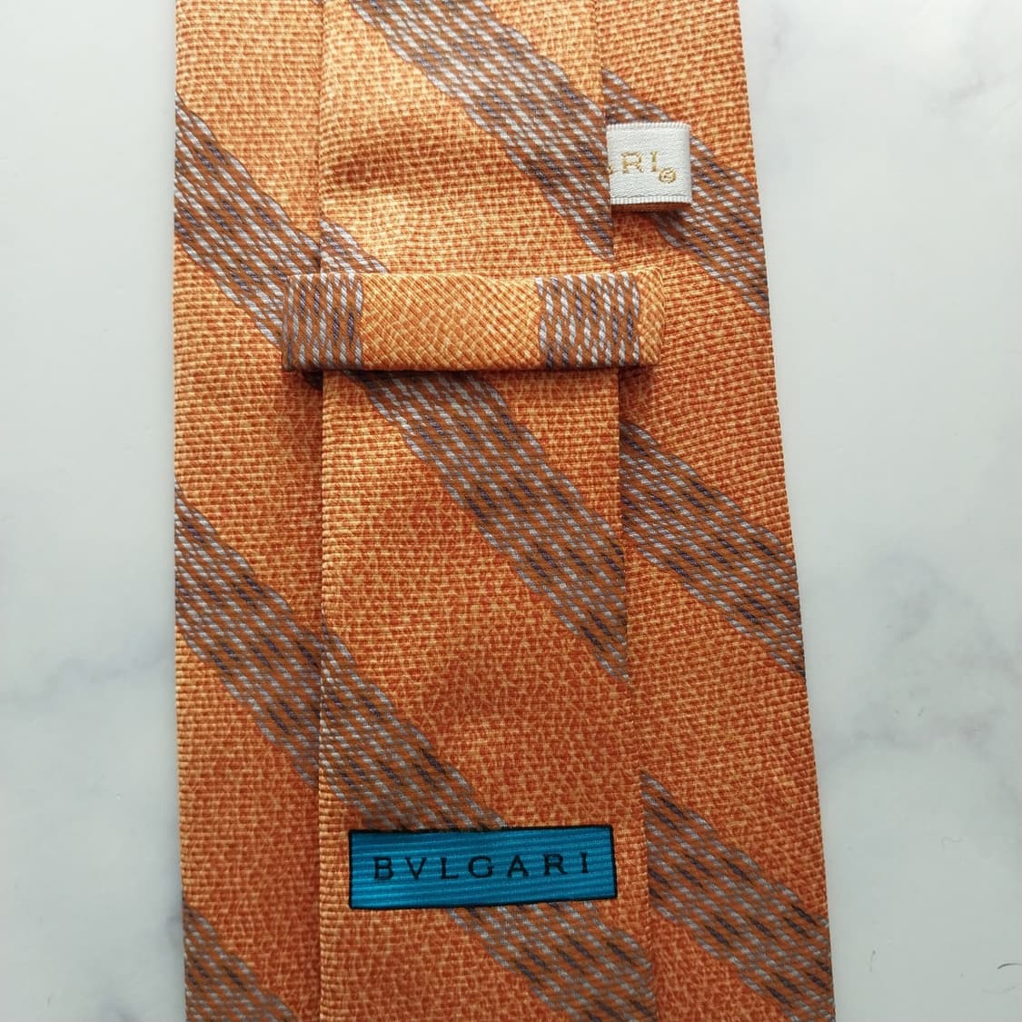 불가리 실크 세븐폴드 스트라이프 넥타이 9.8cm A+등급  K1263
 상품이미지8