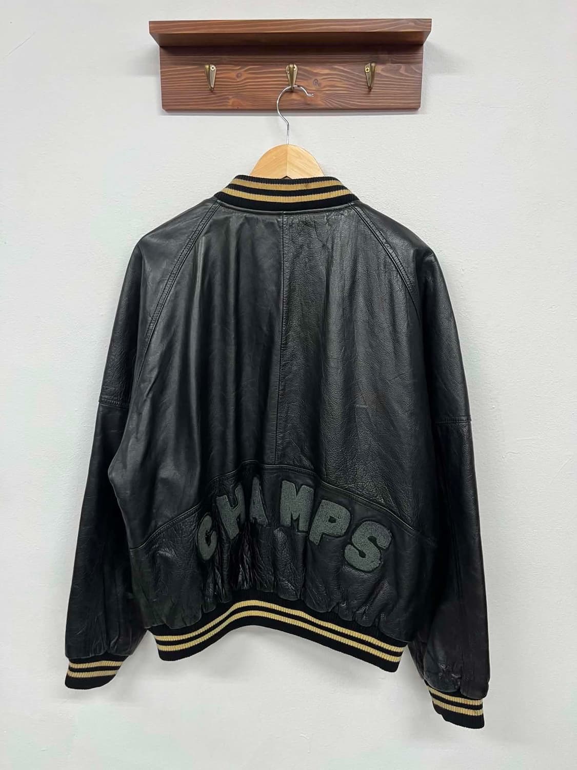 [L] Hante Champs Leather 스타디움 가죽 바시티 자켓  상품이미지2