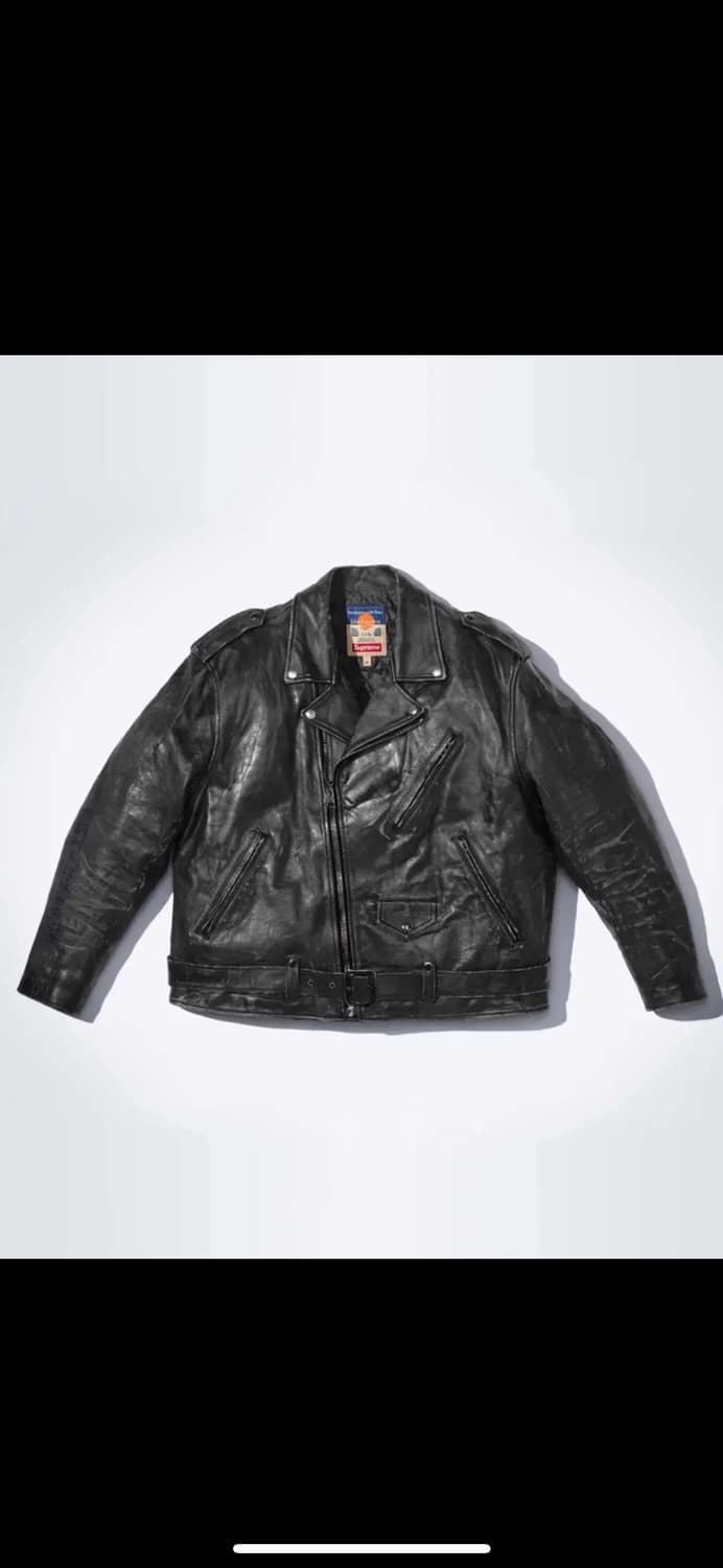supreme x black means 레더자켓 상품이미지1