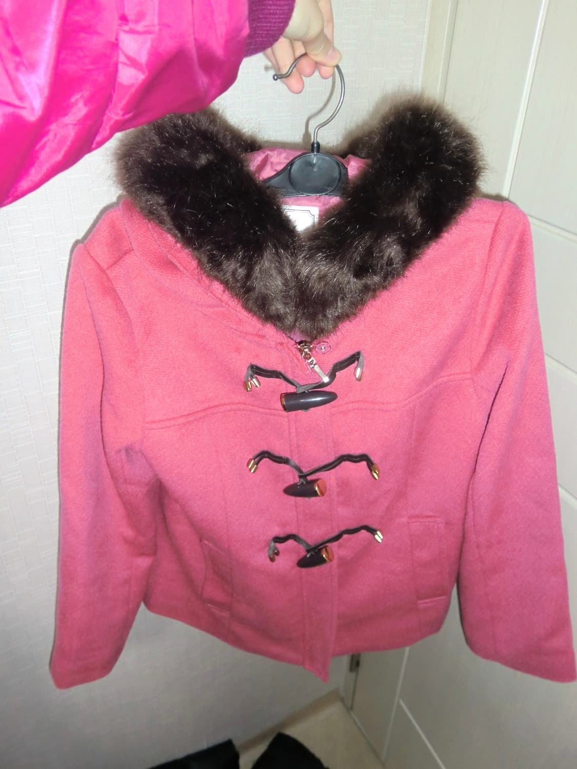 핑크 숏코트 떡코 빈티지 하구미 모리걸 러블리 펑크 니혼진 상품이미지2