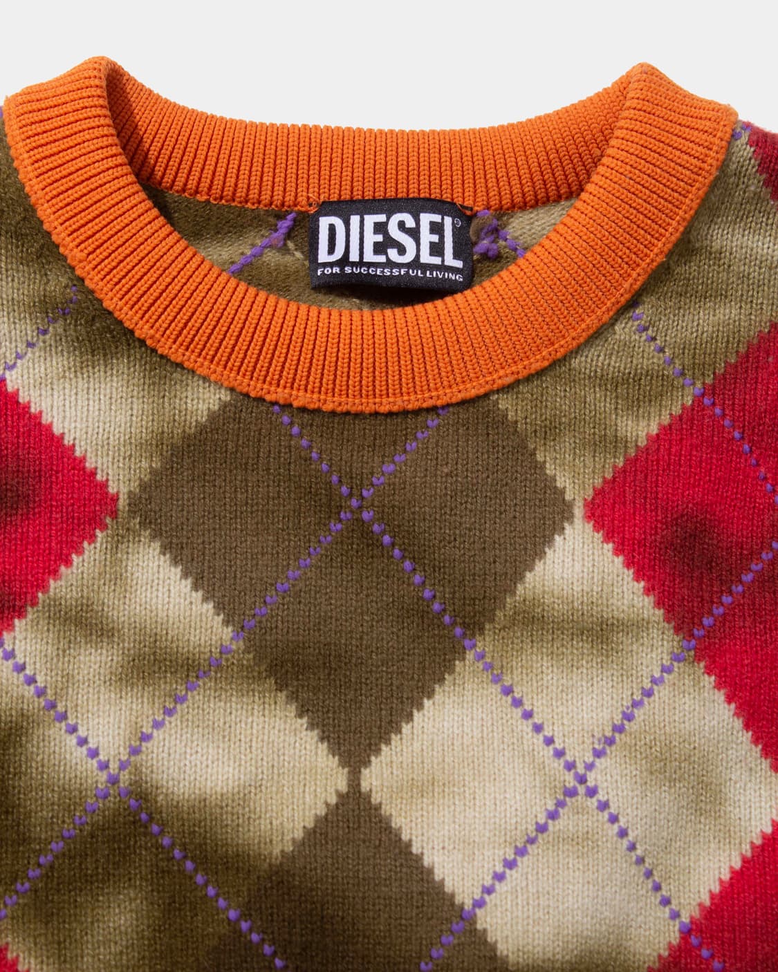DIESEL 디젤 22FW 아가일 타이다이 염색 니트 상품이미지6