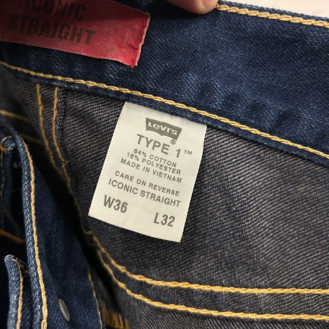리바이스 아이코닉 TYPE1 진청 데님팬츠 상품이미지3