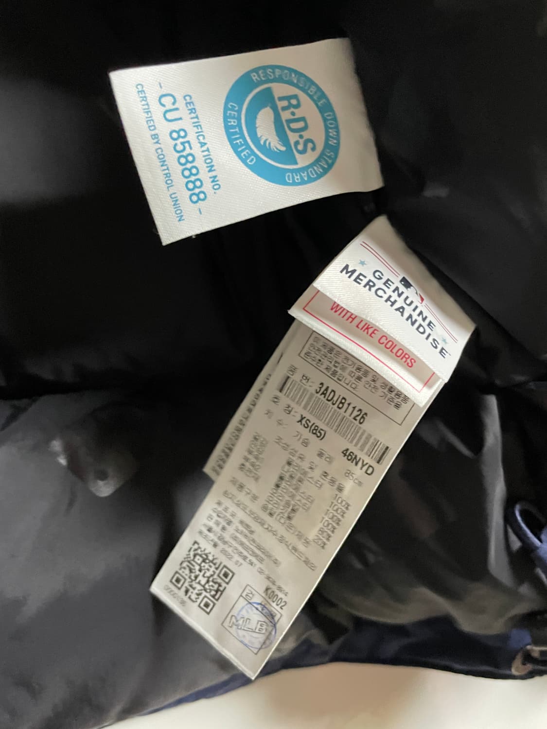 MLB 메가로고 덕다운 숏패딩 XS 남녀공용 상품이미지4