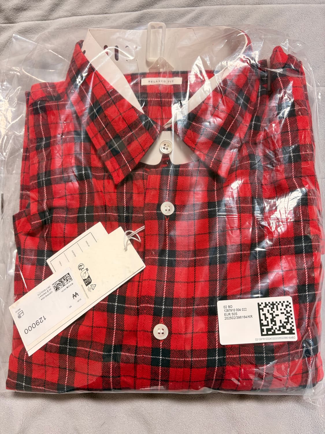 아르켓 플란넬 릴렉스드핏 셔츠 50 사이즈 새상품 상품이미지4