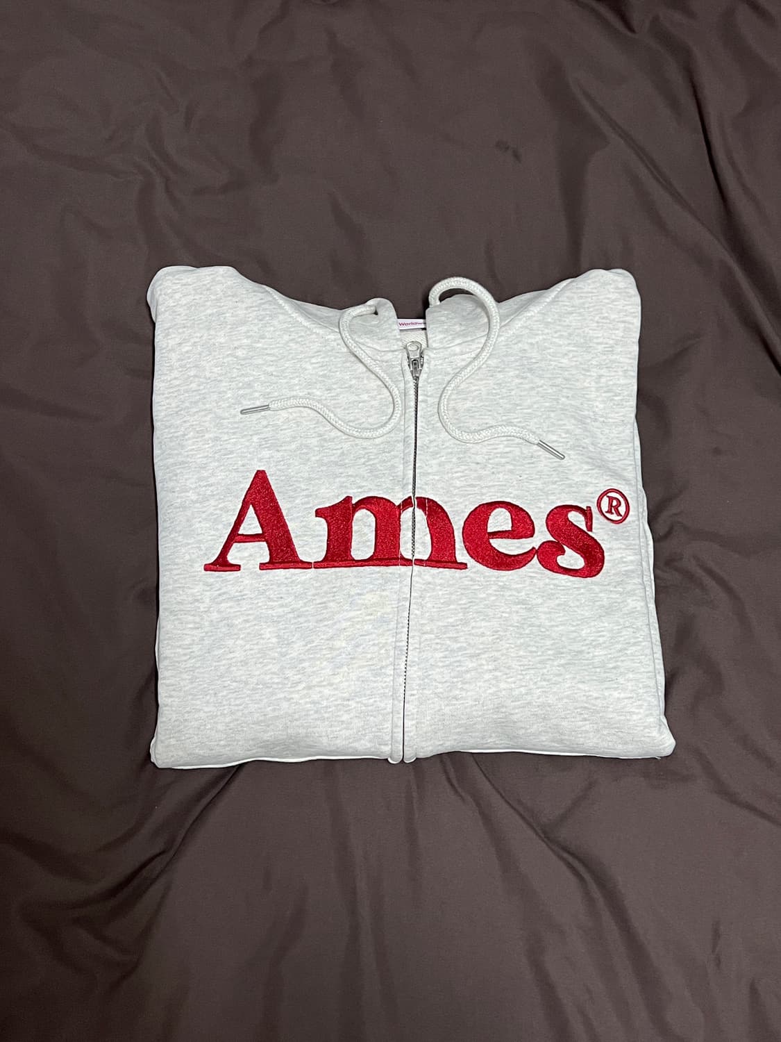 Ames BASIC LOGO HOODIE ZIP UP OATMEAL 상품이미지4