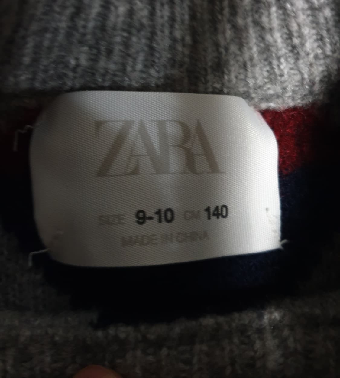 자라 크롭 아가일 패턴 니트 스웨터 그레이 (S) 상품이미지2