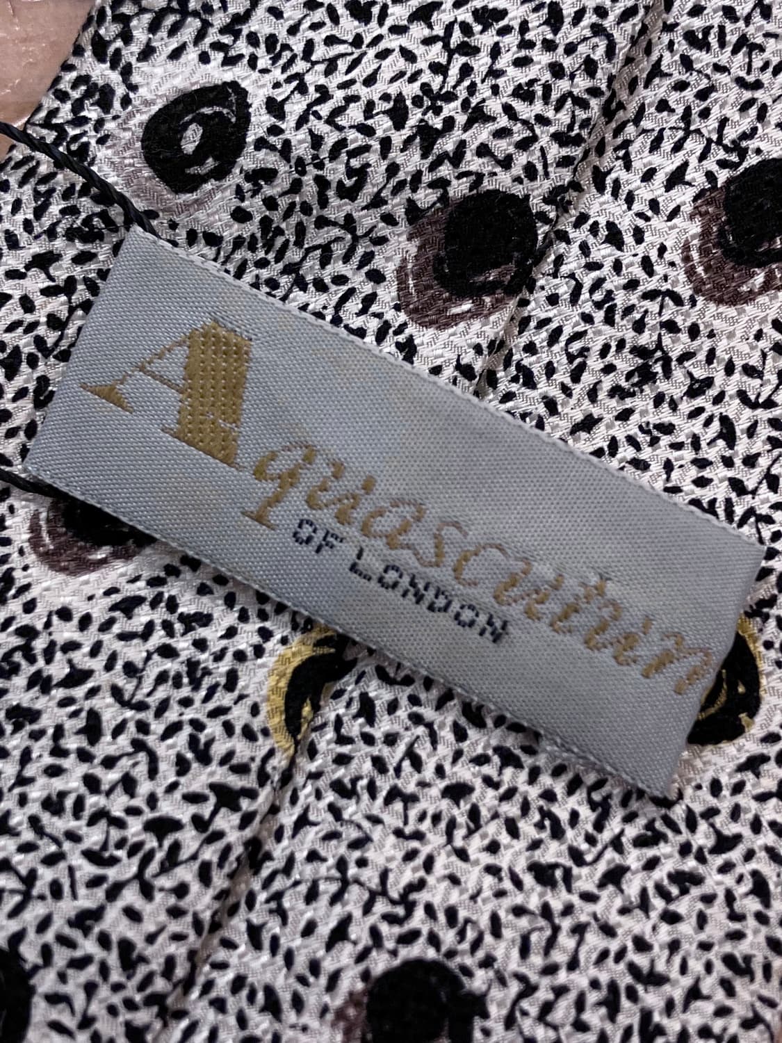 아쿠아스큐텀 도트 패턴 넥타이 베이지    #csz3209 상품이미지5