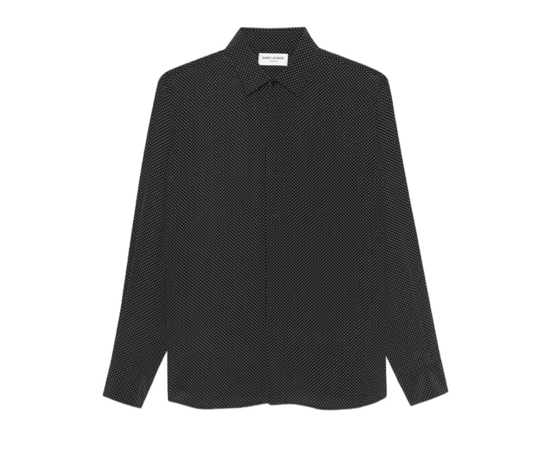 [이종원님 착용] 생로랑 23ss 실크 폴카닷 셔츠 상품이미지1