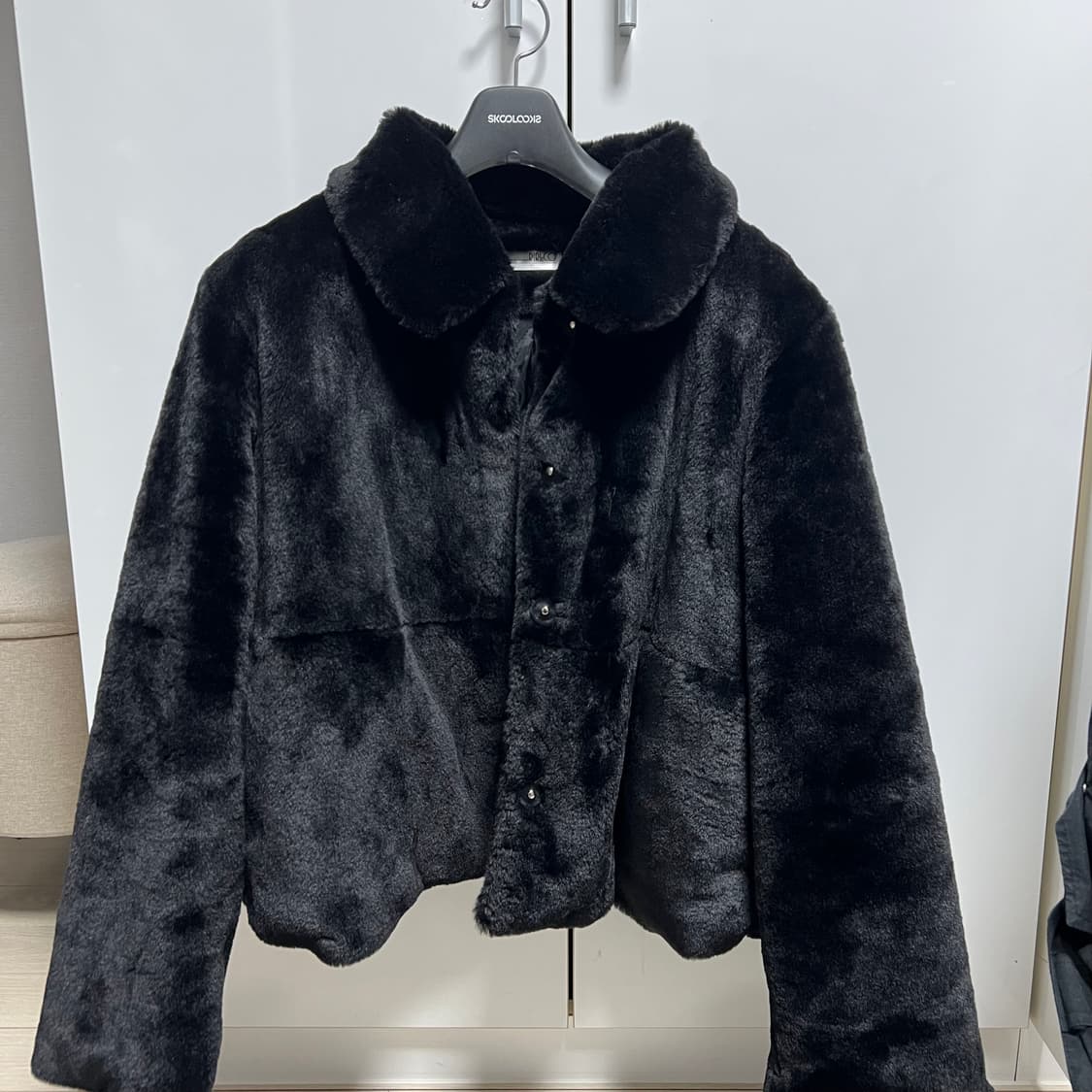 밍크 털 퍼자켓 블랙 상품이미지1