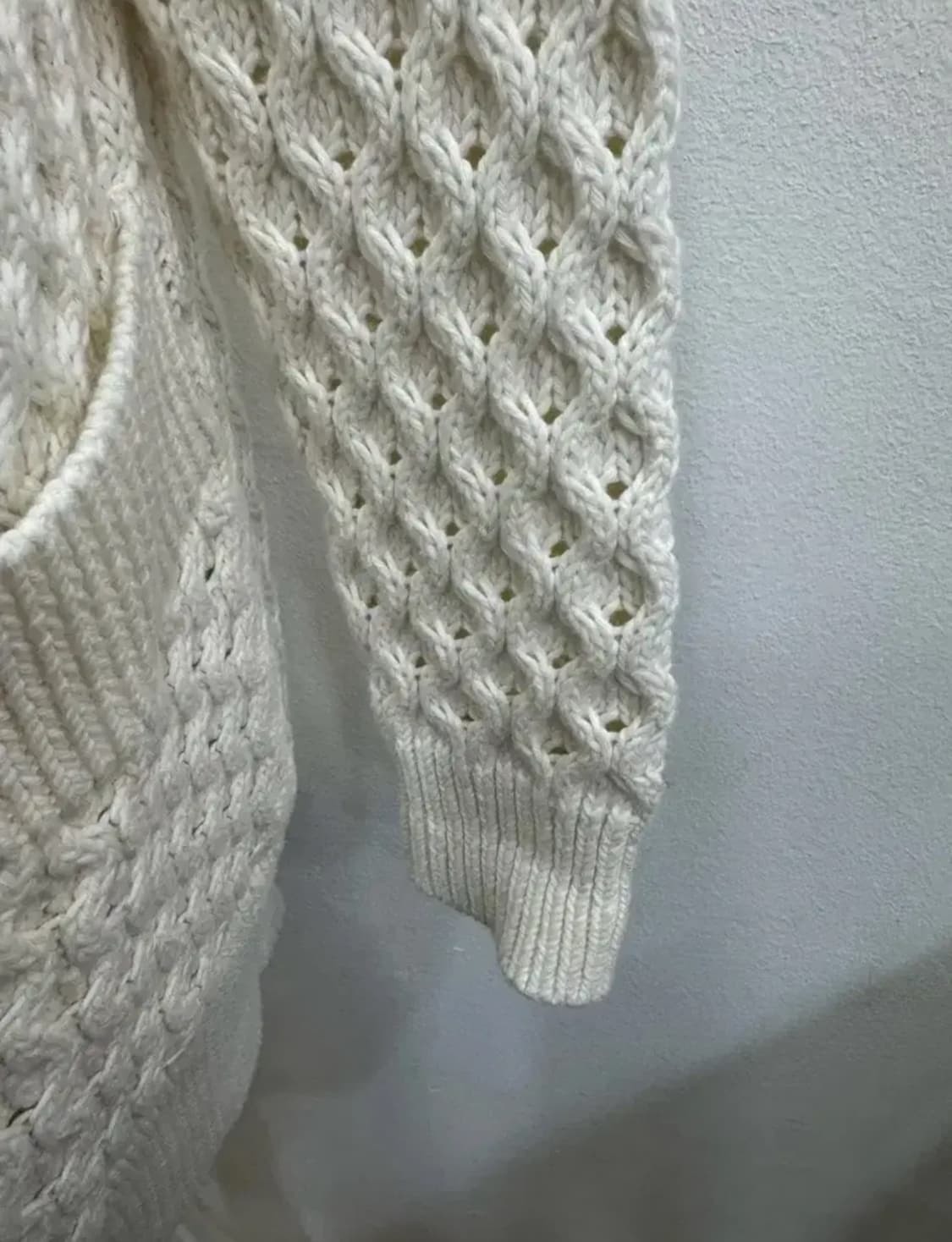 타쿤(THAKOON) 투톤 케이블 니트 가디건/코튼 100 상품이미지4