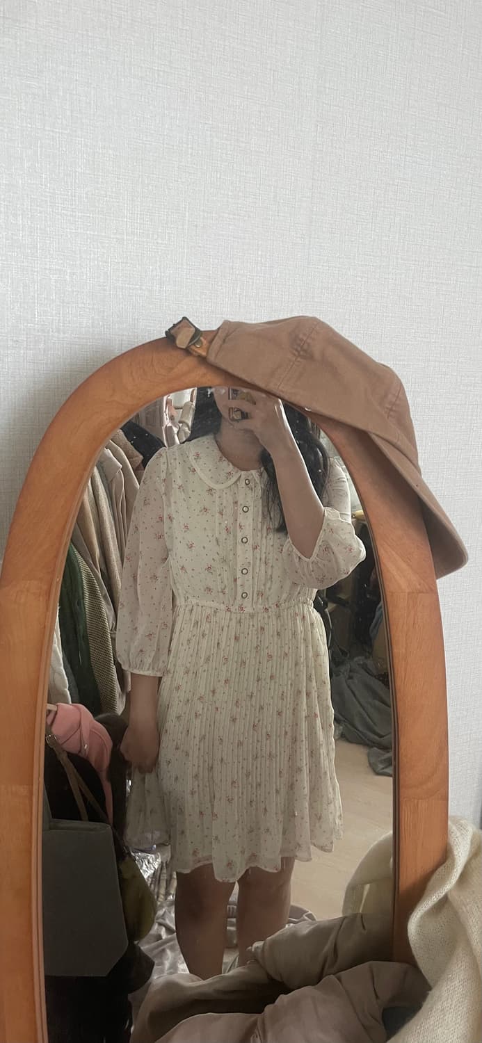 모리걸 빈티지 잔꽃 둥근카라 원피스 🌸🤍🌿 상품이미지4